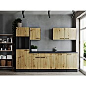 Respekta Olivia Küchenleerblock (Breite: 280 cm, Artisan Eiche, Ohne Elektrogeräte, Schwarze Griffe) | BAUHAUS