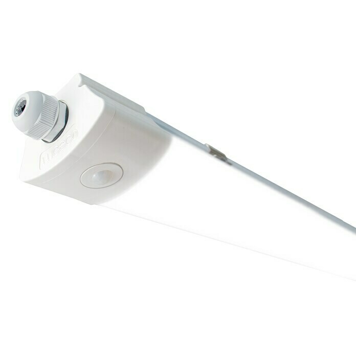 Luceco Regleta estanca LED Eco Storm Linear PIR (28 W, 120 cm, Color de luz: Blanco neutro, IP65)