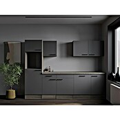 Respekta Olivia Küchenleerblock (Breite: 280 cm, Artisan Eiche Nachbildung Grau, Ohne Elektrogeräte, Schwarze Griffe) | BAUHAUS