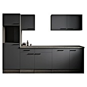 Respekta Olivia Küchenleerblock (Breite: 280 cm, Artisan Eiche Nachbildung Grau, Ohne Elektrogeräte, Schwarze Griffe) | BAUHAUS