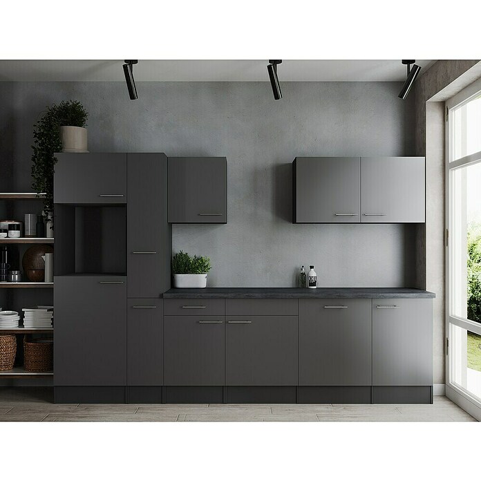 Respekta Olivia Küchenleerblock (Breite: 310 cm, Grau, Ohne Elektrogeräte, Silberne Griffe) | BAUHAUS