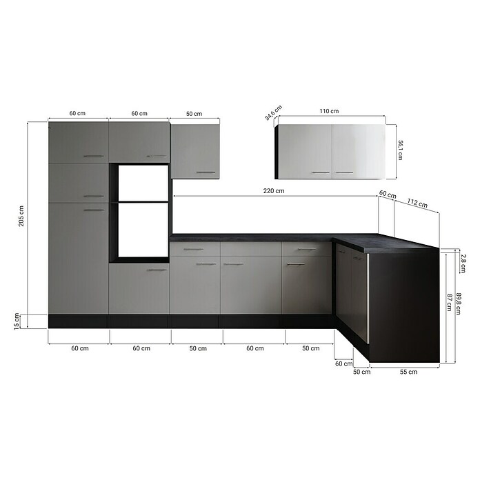 Respekta Olivia Winkelküche (Breite: 340 cm, Artisan Eiche Nachbildung, Ohne Elektrogeräte) | BAUHAUS