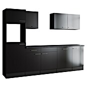 Respekta Olivia Küchenleerblock (Breite: 280 cm, Schwarz, Ohne Elektrogeräte, Silberne Griffe) | BAUHAUS