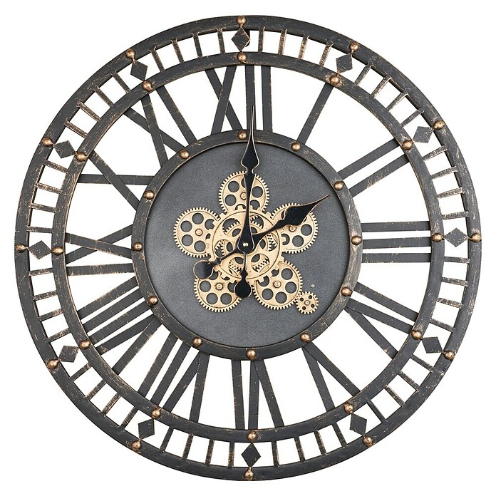 Globo Wanduhr rund George (Schwarz, Durchmesser: 70 cm) | BAUHAUS