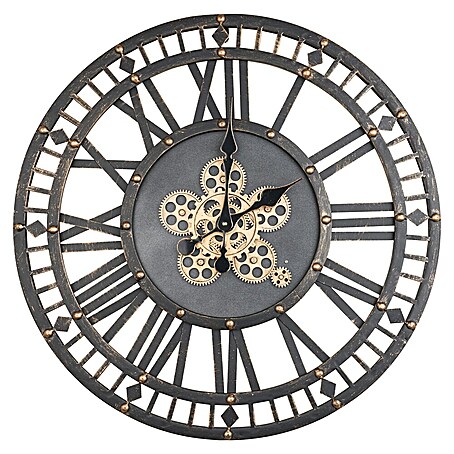 Globo Wanduhr George (Schwarz, Durchmesser: 70 cm)