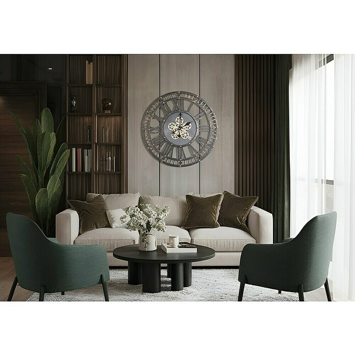 Globo Wanduhr rund George (Schwarz, Durchmesser: 70 cm) | BAUHAUS