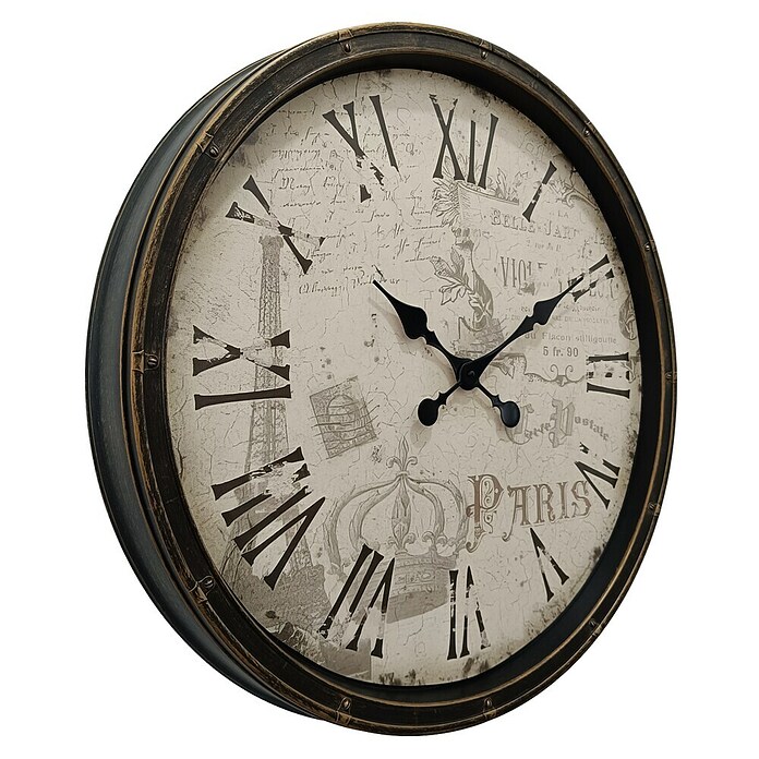Globo Wanduhr Liah (Schwarz, Durchmesser: 76 cm) | BAUHAUS