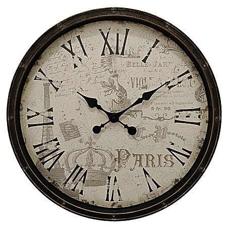 Globo Wanduhr Liah (Schwarz, Durchmesser: 76 cm)