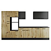Respekta Olivia Küchenleerblock (Breite: 340 cm, Artisan Eiche Nachbildung/Grau, Ohne Elektrogeräte, Schwarze Griffe) | BAUHAUS