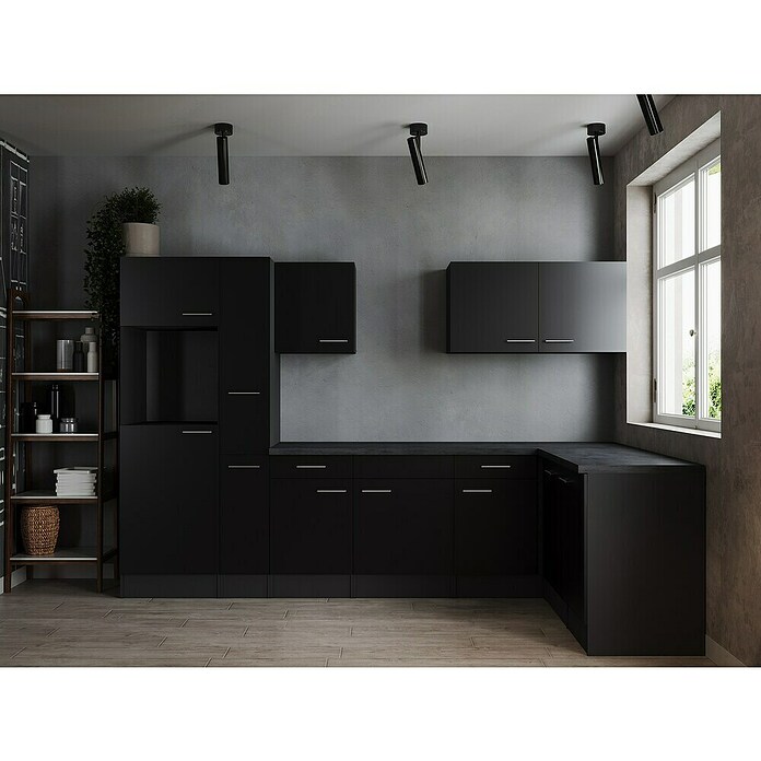 Respekta Olivia Winkelküche (Breite: 310 cm, Schwarz, Ohne Elektrogeräte) | BAUHAUS
