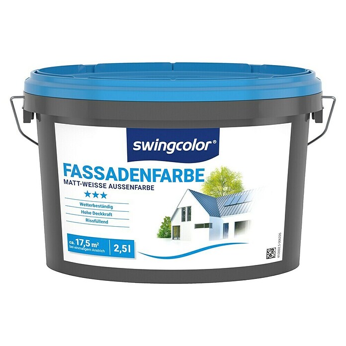 swingcolor Fassadenfarbe (Weiß, 2,5 l, Matt)