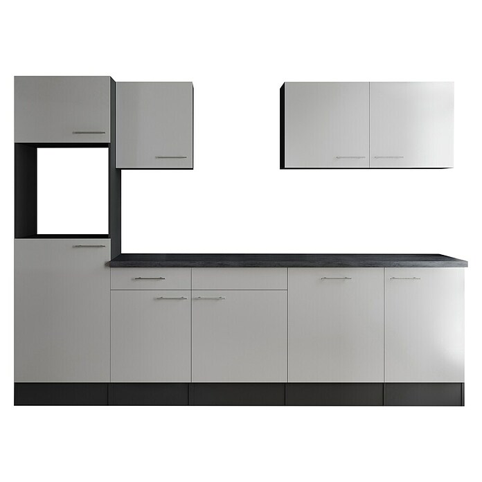 Respekta Olivia Küchenleerblock (Breite: 280 cm, Weiß, Ohne Elektrogeräte, Silberne Griffe) | BAUHAUS