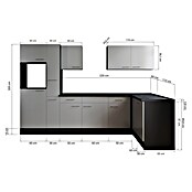 Respekta Olivia Winkelküche (Breite: 310 cm, Grau matt, Ohne Elektrogeräte) | BAUHAUS