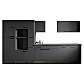 Respekta Olivia Küchenleerblock (Breite: 370 cm, Artisan Eiche Nachbildung Grau, Ohne Elektrogeräte, Schwarze Griffe) | BAUHAUS