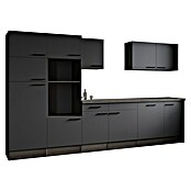 Respekta Olivia Küchenleerblock (Breite: 340 cm, Artisan Eiche Nachbildung Grau, Ohne Elektrogeräte, Schwarze Griffe) | BAUHAUS