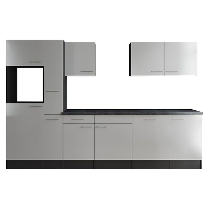 Respekta Olivia Küchenleerblock (Breite: 310 cm, Weiß, Ohne Elektrogeräte, Silberne Griffe) | BAUHAUS