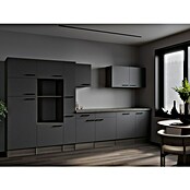 Respekta Olivia Küchenleerblock (Breite: 370 cm, Artisan Eiche Nachbildung Grau, Ohne Elektrogeräte, Schwarze Griffe) | BAUHAUS