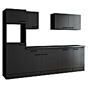 Respekta Olivia Küchenleerblock (Breite: 280 cm, Grau, Ohne Elektrogeräte, Schwarze Griffe) | BAUHAUS