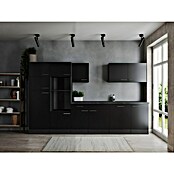 Respekta Olivia Küchenleerblock (Breite: 340 cm, Schwarz, Ohne Elektrogeräte, Silberne Griffe) | BAUHAUS