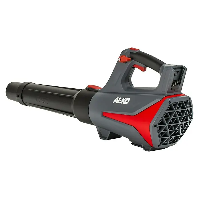 AL-KO 18V/36V Akku-Laubbläser LBD 1880 - Ohne Akku, Blasgeschwindigkeit: 152 km/h, Blasleistung: 700 m³/h - AL-KO Laubbläser mit grauem Gehäuse, rotem Akzent und schwarzem Gebläse. Ideal zum Reinigen von Gehwegen und Gärten.