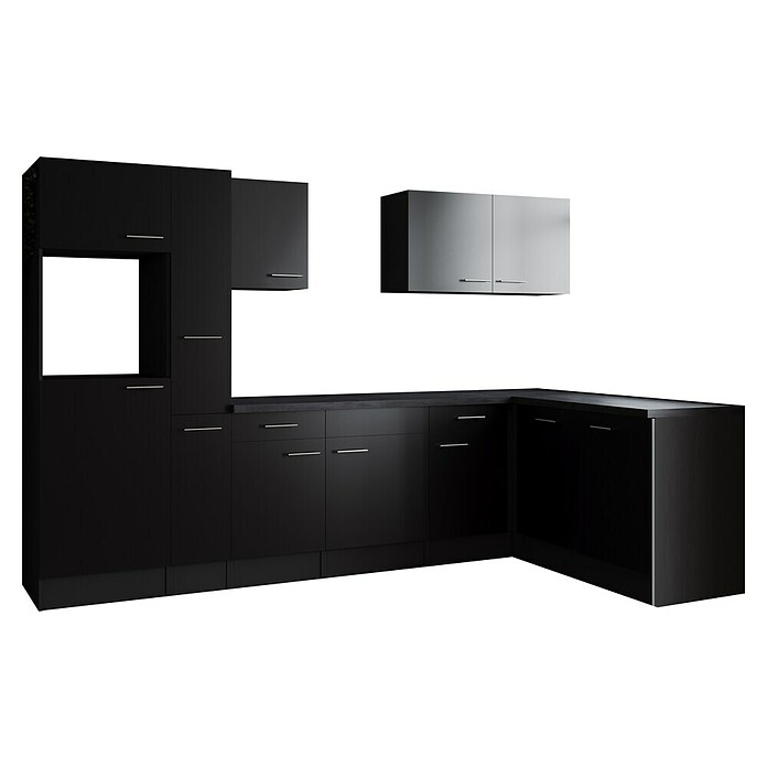 Respekta Olivia Winkelküche (Breite: 310 cm, Schwarz, Ohne Elektrogeräte) | BAUHAUS