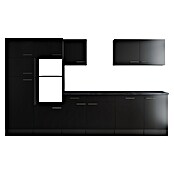 Respekta Olivia Küchenleerblock (Breite: 340 cm, Schwarz, Ohne Elektrogeräte, Silberne Griffe) | BAUHAUS