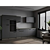 Respekta Olivia Küchenleerblock (Breite: 340 cm, Artisan Eiche Nachbildung Grau, Ohne Elektrogeräte, Schwarze Griffe) | BAUHAUS