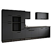 Respekta Olivia Küchenleerblock (Breite: 370 cm, Artisan Eiche Nachbildung Grau, Ohne Elektrogeräte, Schwarze Griffe) | BAUHAUS