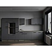 Respekta Olivia Küchenleerblock (Breite: 370 cm, Artisan Eiche Nachbildung Grau, Ohne Elektrogeräte, Schwarze Griffe) | BAUHAUS