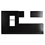 Respekta Olivia Küchenleerblock (Breite: 370 cm, Schwarz, Ohne Elektrogeräte, Silberne Griffe) | BAUHAUS