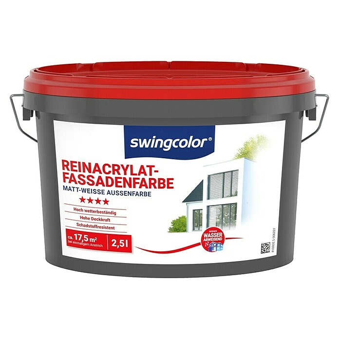 swingcolor Reinacrylat-Fassadenfarbe (Schneeweiß, 2,5 l, Matt)