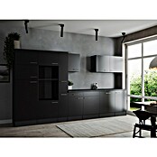 Respekta Olivia Küchenleerblock (Breite: 370 cm, Schwarz, Ohne Elektrogeräte, Silberne Griffe) | BAUHAUS