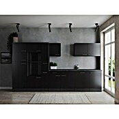 Respekta Olivia Küchenleerblock (Breite: 370 cm, Schwarz, Ohne Elektrogeräte, Silberne Griffe) | BAUHAUS
