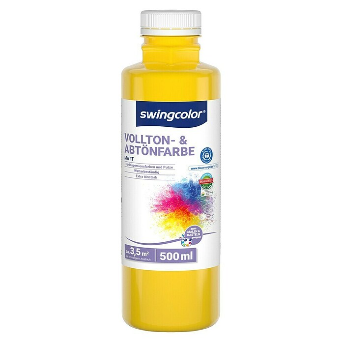 swingcolor Vollton- & Abtönfarbe (Rapsgelb, Matt, 500 ml, Konservierungsmittelfrei) | BAUHAUS