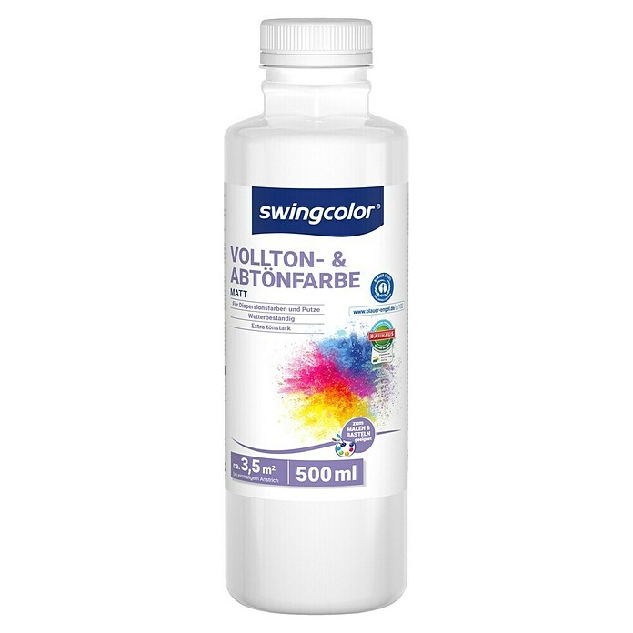 swingcolor Vollton- & Abtönfarbe (Weiß, Matt, 500 ml, Konservierungsmittelfrei) | BAUHAUS