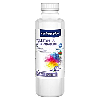 swingcolor Vollton- & Abtönfarbe (Weiß, Matt, 500 ml, Konservierungsmittelfrei)