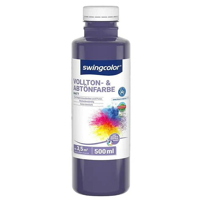 swingcolor Vollton- & Abtönfarbe - Violett, Matt, 500 ml, Konservierungsmittelfrei - Farbkonzentrat von Swingcolor.