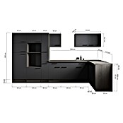 Respekta Olivia Winkelküche (Breite: 370 cm, Eiche-Grau, Ohne Elektrogeräte) | BAUHAUS