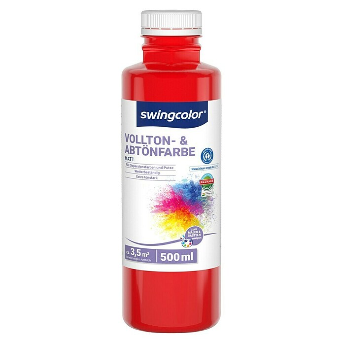 swingcolor Vollton- & Abtönfarbe (Signalrot, Matt, 500 ml, Konservierungsmittelfrei) | BAUHAUS