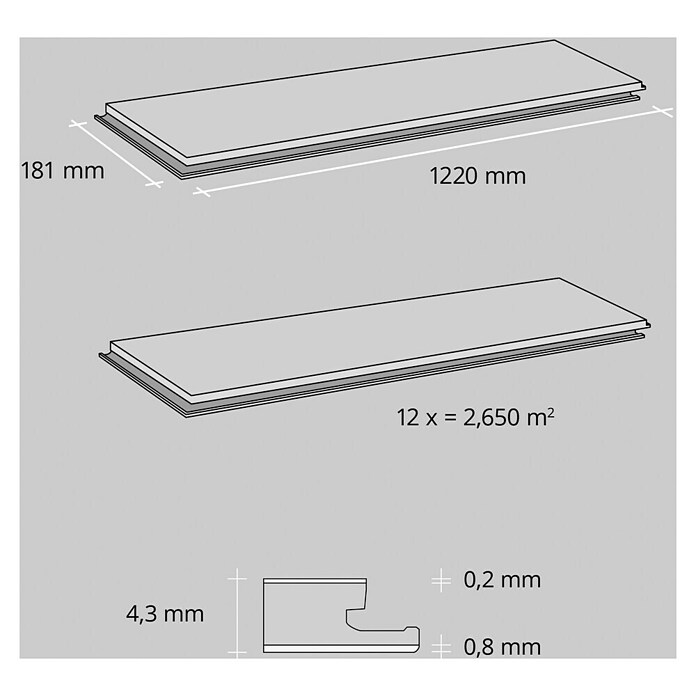 Podna vinilna obloga Rigid Solar  (Hrast Solar, Rustikalni pod, 1.220 x 182 x 4,3 mm) | BAUHAUS