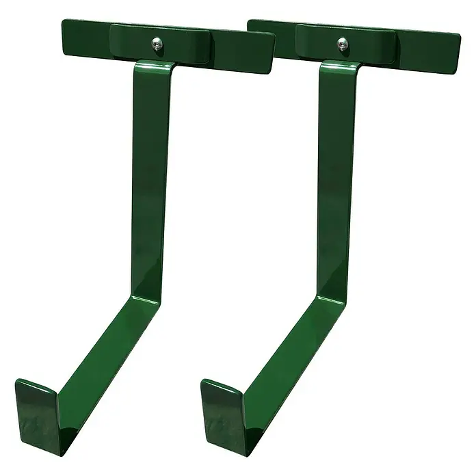 WMT Eindrehhalterung für Blumenkästen - 20 x 17 x 24 cm, Dunkelgrün - Zwei grüne Türhänger für die Weihnachtszeit, ideal zum Aufhängen von Dekorationen ohne Beschädigung der Tür.