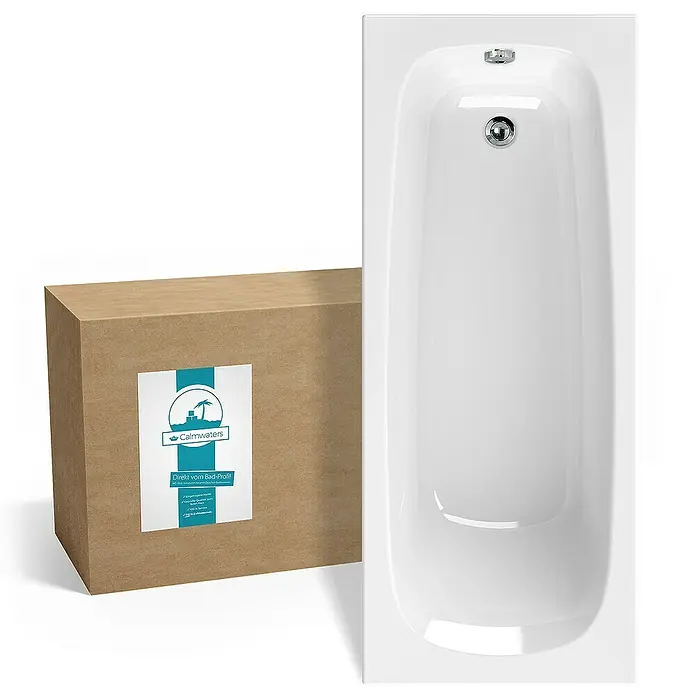 Calmwaters Badewanne Original - Sanitäracryl, Weiß - Eine neue Badewanne in Weiß, verpackt und bereit für den Einbau im Badezimmer. Die perfekte Wahl für Ihr neues Badezimmer.