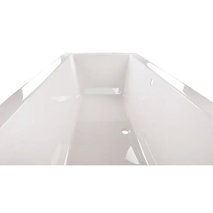 Calmwaters Badewanne Modern Square 2 - Sanitäracryl, Weiß - Nahaufnahme einer weißen Badewanne, die ihre glatte Oberfläche und moderne Form zeigt, ideal für ein stilvolles Badezimmerdesign.