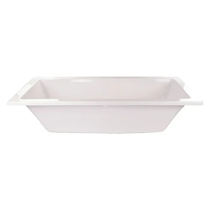 Calmwaters Badewanne Modern Square 2 - Sanitäracryl, Weiß - Nahaufnahme einer weißen, rechteckigen Badewanne, die ein sauberes und modernes Design für jedes Badezimmer bietet.