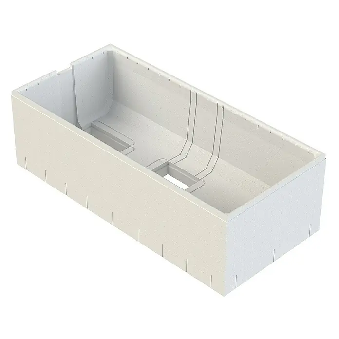 Calmwaters Badewanne Modern Select - Sanitäracryl, Weiß - Das Bild zeigt eine Poolwanne, die durch ihre robuste Bauweise und detaillierte Verarbeitung besticht. Ideal für den Poolbau.