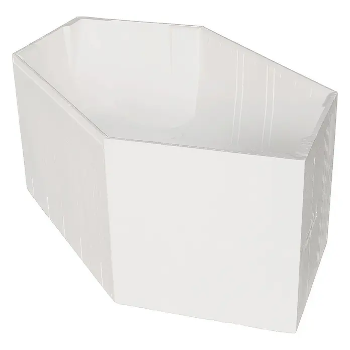 Calmwaters Badewanne Exclusive - Sanitäracryl, Weiß - Weiße, sechseckige Kunststoffbox, ideal zur Aufbewahrung und Organisation von Gegenständen im Büro oder zu Hause.