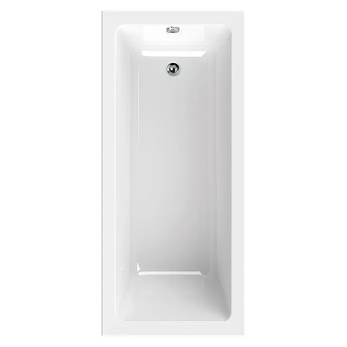 Calmwaters Badewanne Modern Square - Sanitäracryl, Weiß - Weißer Badewanne mit glänzender Oberfläche und runden Formen, ideal für entspannende Bäder und moderne Badezimmer.