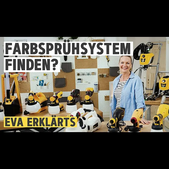 Wagner Akku-Farbsprühsystem W 600 FLEXiO 18V - 18 V, Ohne Akku, Behältervolumen: 1.300 ml, Arbeitsgeschwindigkeit: 2,5 m²/min - Welches Farbsprhsystem ist das Beste fr mich? Eva erklrts | WAGNER
