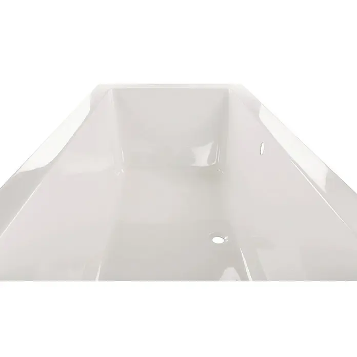 Calmwaters Badewanne Modern Square 2 - Sanitäracryl, Weiß - Nahaufnahme einer weißen Badewanne, die die glatte Oberfläche und das minimalistische Design hervorhebt. Ideal für moderne Badezimmer.