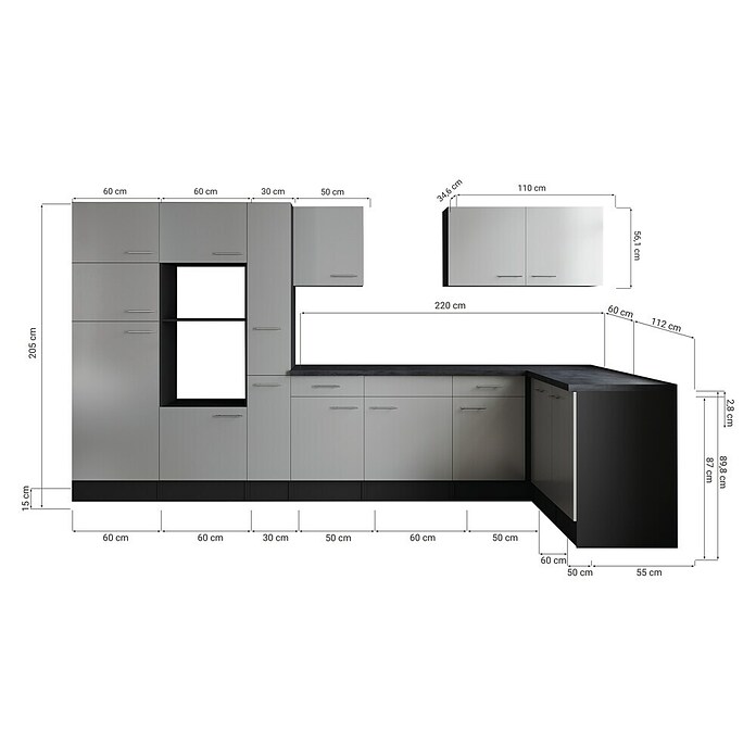 Respekta Olivia Winkelküche (Breite: 370 cm, Weiß, Ohne Elektrogeräte) | BAUHAUS